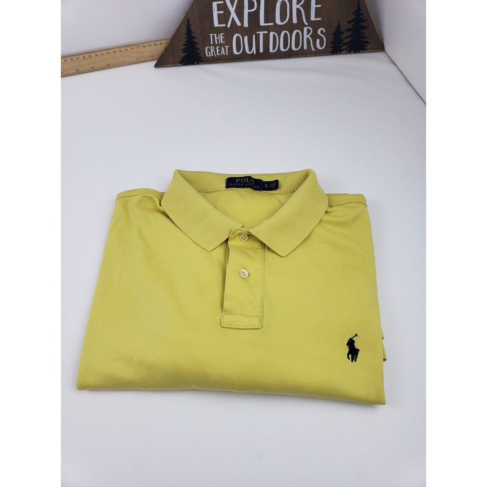Polo Ralph Lauren Mens Polo Shirt Size XL Yellow Lightweight Casual Golf Top